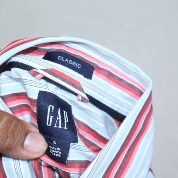 Gap White Men Casual Button Down Shirt Casual Long Sleeve Size Small - Picture 6 of 6